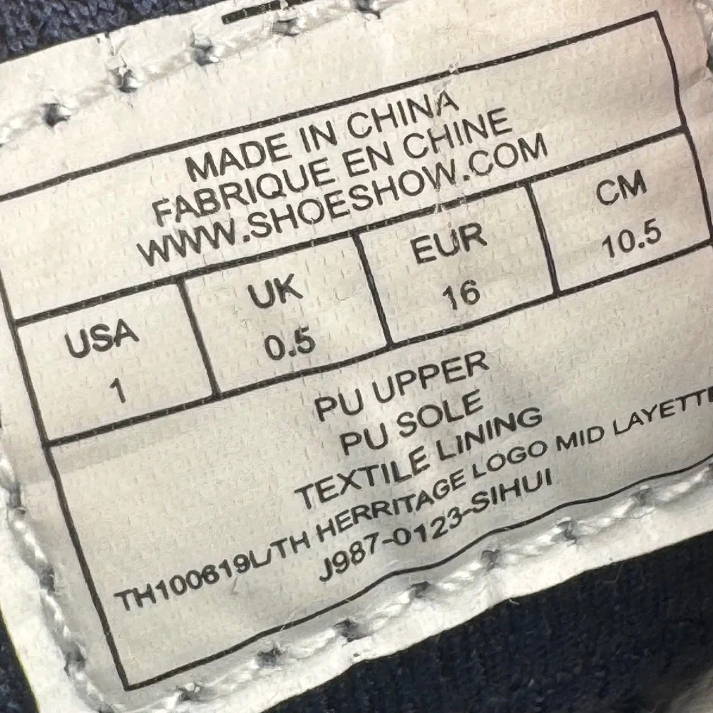 Tommy Hilfiger Logo Mid Top Crib Shoe Sneakers Baby Size 1 White Faux Leather